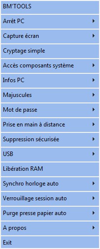 Menu BM'Tools