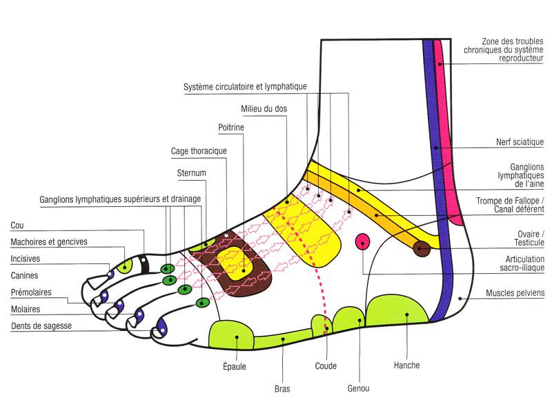 Réflexologie des pieds, coup de pied