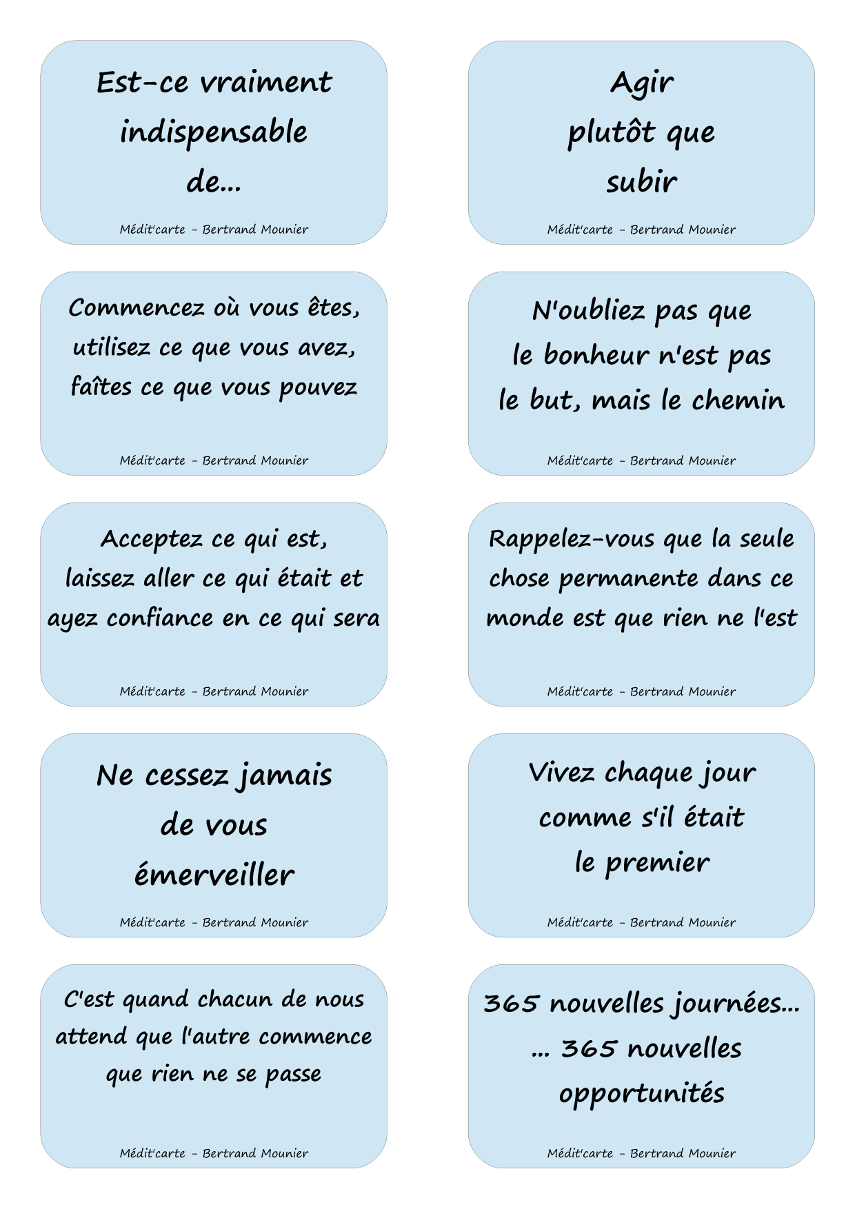 Cartes à méditer