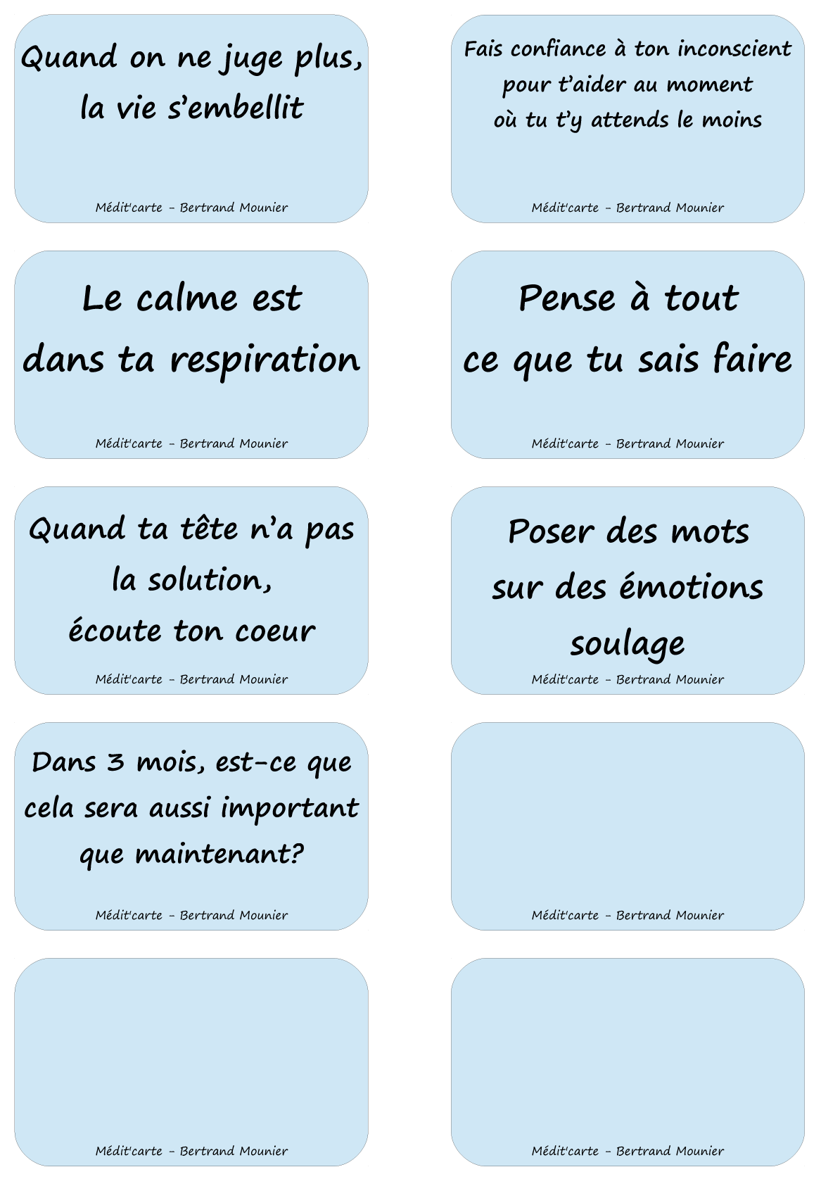 Cartes à méditer