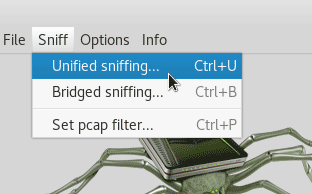 Kali > Lancer le programme Ettercap