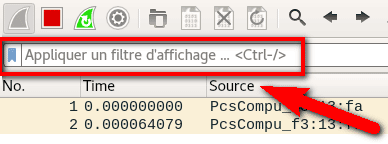 Kali > Wireshark > Récupérer les ports de connexion