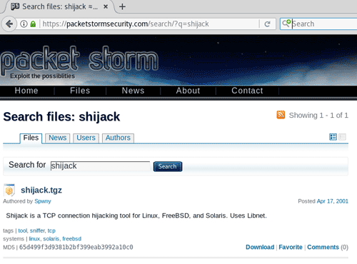 Kali > Installer et utiliser Shijack