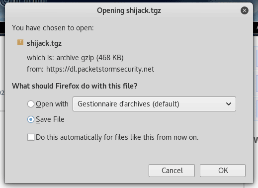 Kali > Installer et utiliser Shijack