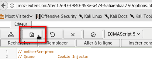 VM Kali > Installer original cookie injector