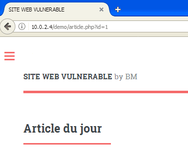 Se connecter à la page infectée depuis Windows