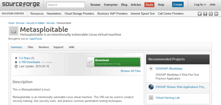 Sites web de Metasploitable