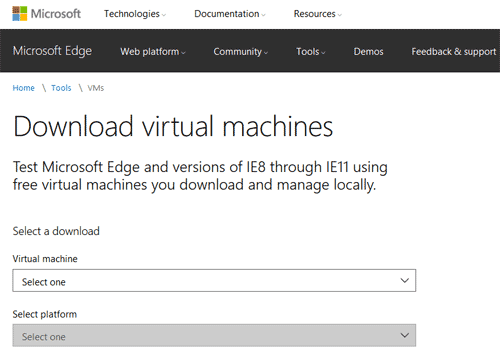 Sites web de Windows 7 - Version développeur