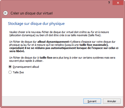 Stockage sur disque dur physique