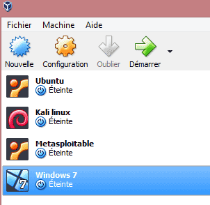 Lancement de la VM Windows