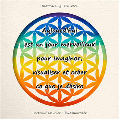 Aujourd'hui est un jour merveilleux pour imaginer, visualiser et créer ce que je désire