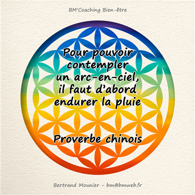 Pour pouvoir contempler un arc-en-ciel, il faut d'abord endurer la pluie — Proverbe chinois
