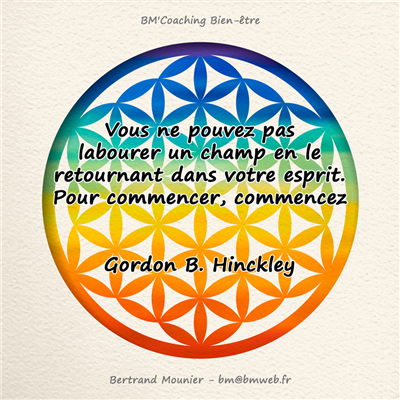 Vous ne pouvez pas labourer un champ en le retournant dans votre esprit. Pour commencer, commencez — Gordon B. Hinckley